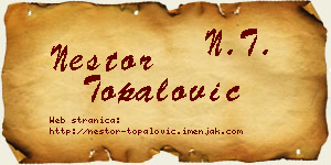 Nestor Topalović vizit kartica